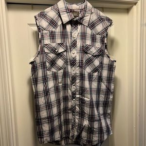 Schmidt sleeveless button down shirt